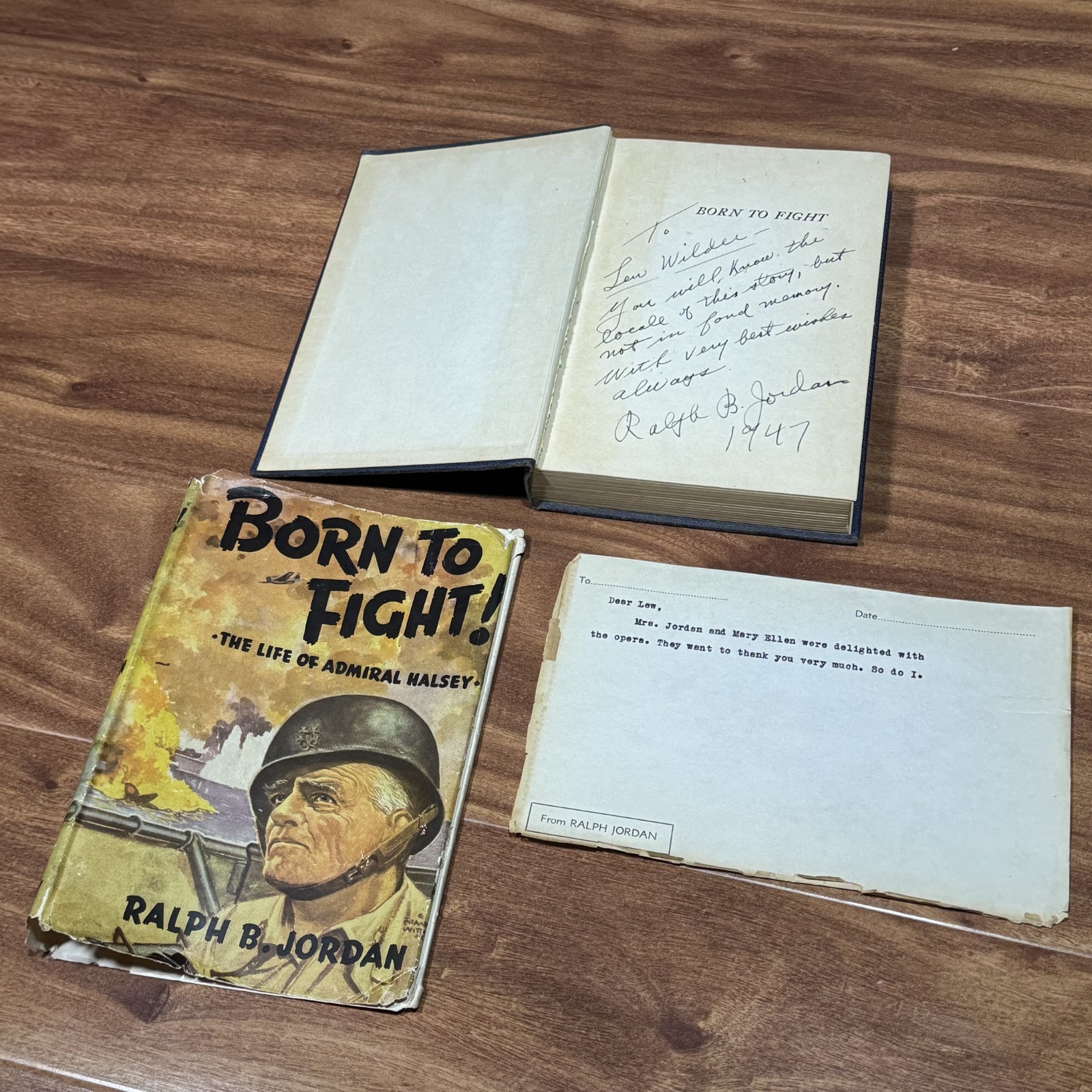Born to Fight: The Life of Admiral Halsey SIGNED by Author Ralph B. Jordan 1946