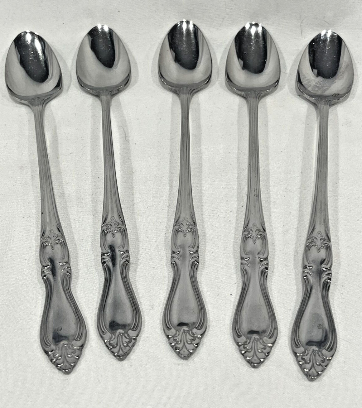 Set of 5 Towle Supreme Cutlery Stainless Japan TWS70 1 Ice Tea Spoons Vintage
