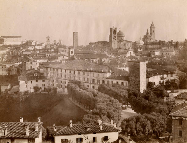 View of Bergamo Lombardy Italy 1908 Historic Old Photo 1