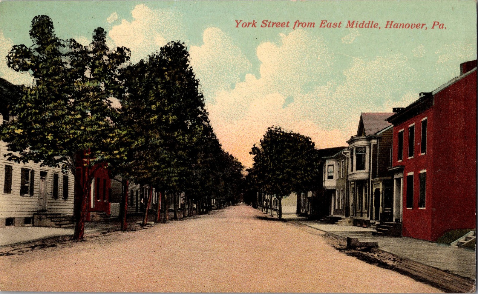 [94i] Postcard Unused, York Street From East Middle, Hanover PA
