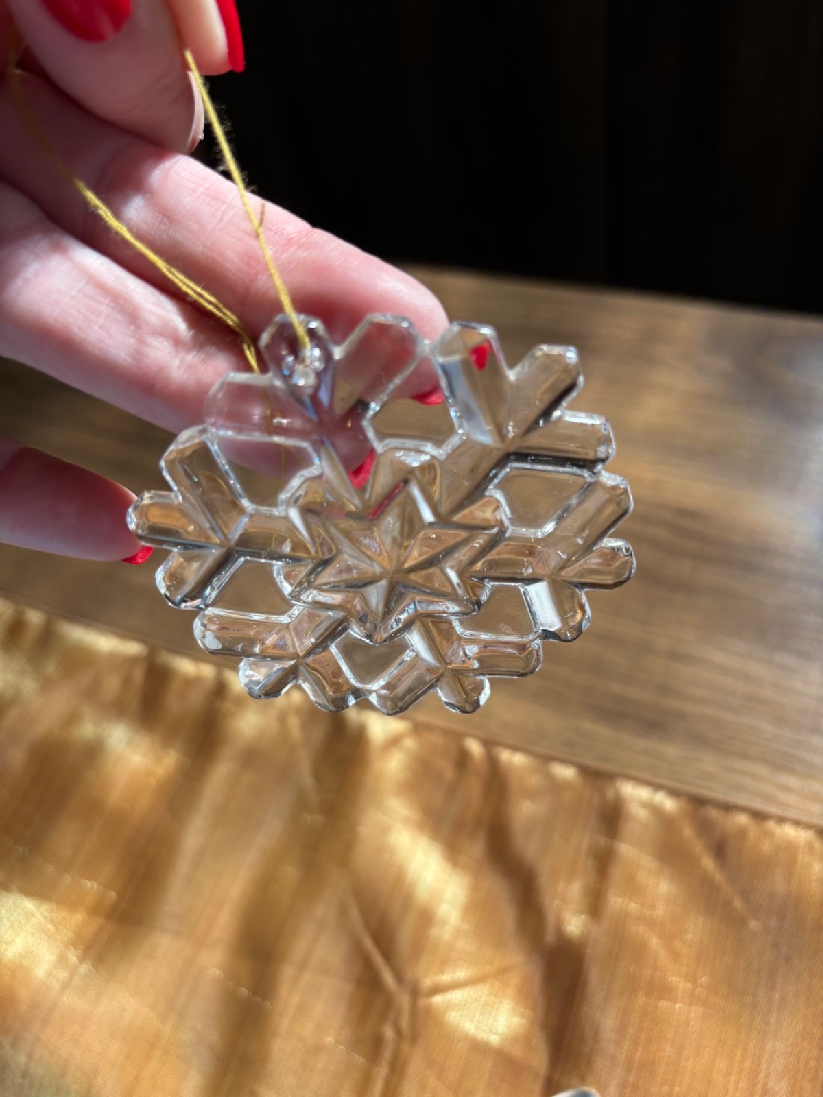 Vintage Gorham crystal snowflake ornament Christmas