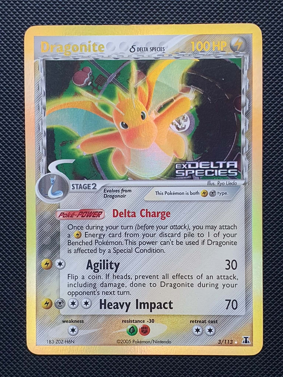 Pokemom TCG -Dragonite Delta Species 3/113 Ex Delta Species Reverse Stamped - Nm
