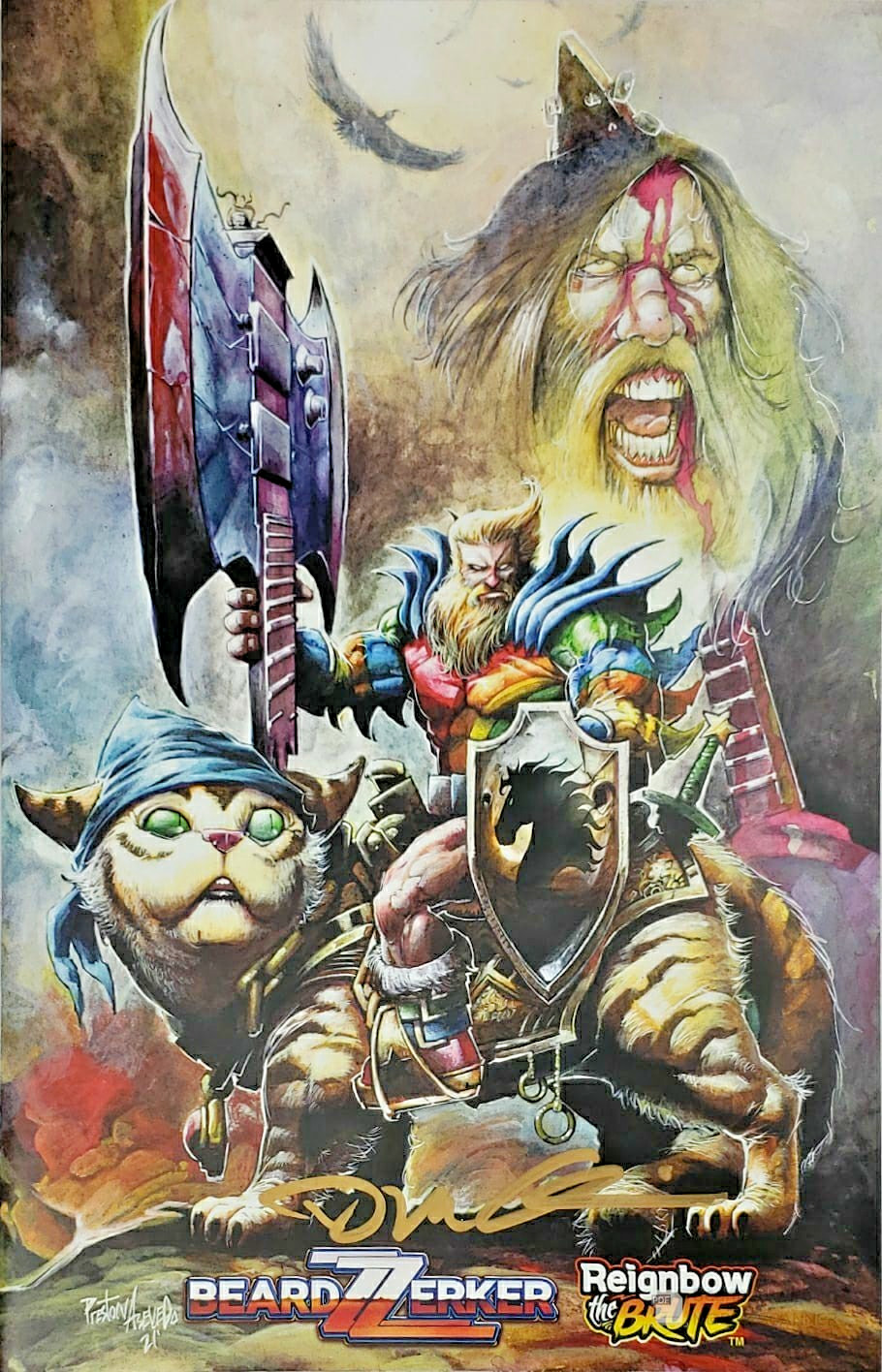 Beardzzerker #1 2021 Reignbow the Brute Var NM 1st App Van Sciver Homage