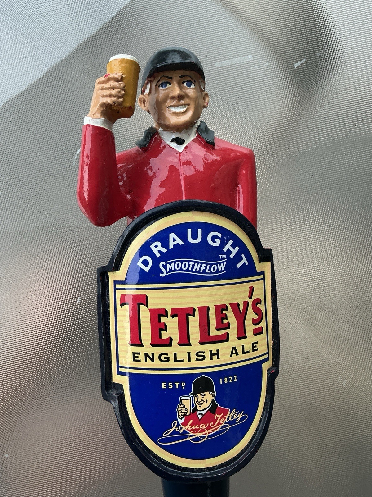 Tetley\'s Beer Tap Handle Knob Top Brewing Draft Bar Keg English Ale Jockey **tk Tetley\'s Beer Tap Handle Knob Top Brewing Draft Bar Keg English Ale Jockey **tk