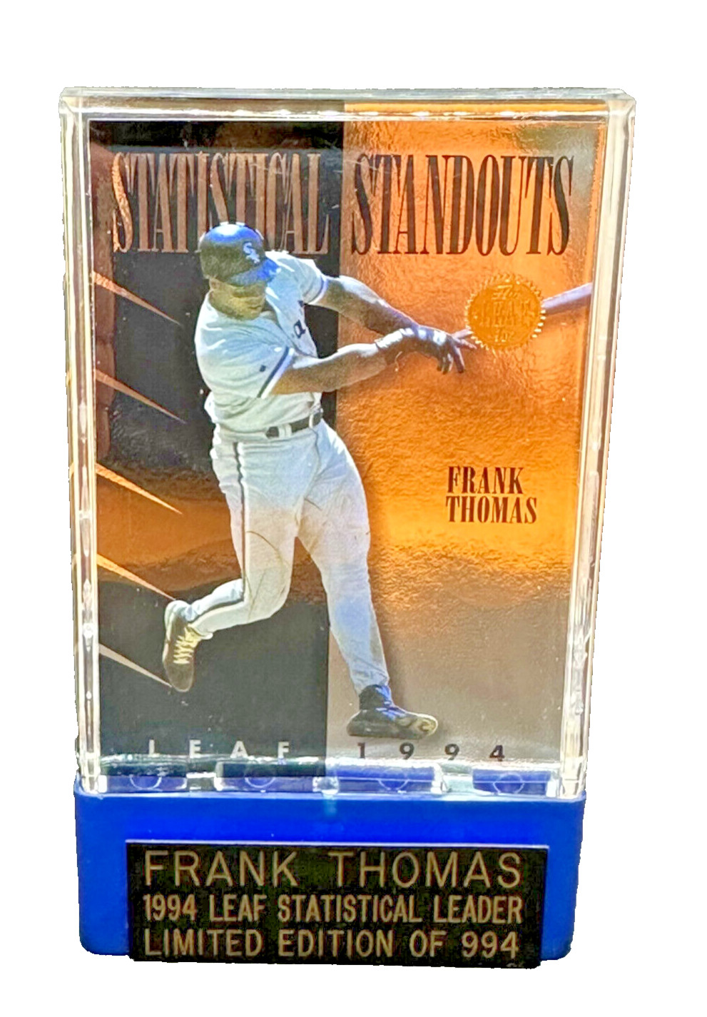 FRANK THOMAS 1994 Leaf Statistical Standouts Lightly Signed Card 111/994 SOX