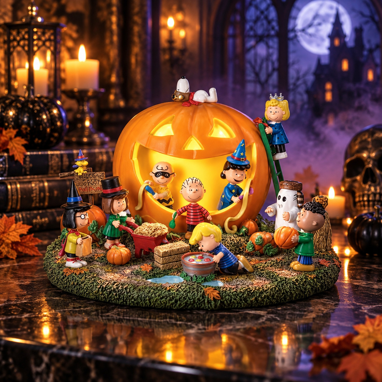 Peanuts Halloween Great Pumpkin Lighted Carving Party Figure Display
