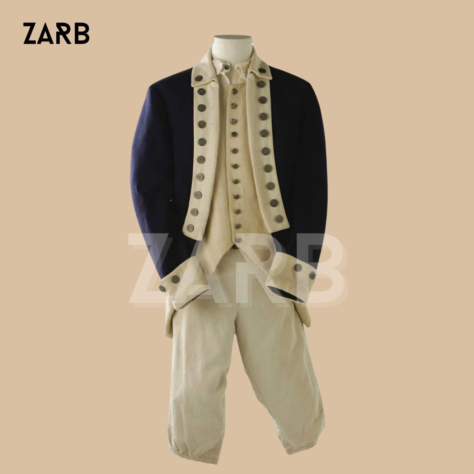 George Washington Uniform, Continental Army Coat, War Coat - Complete Set