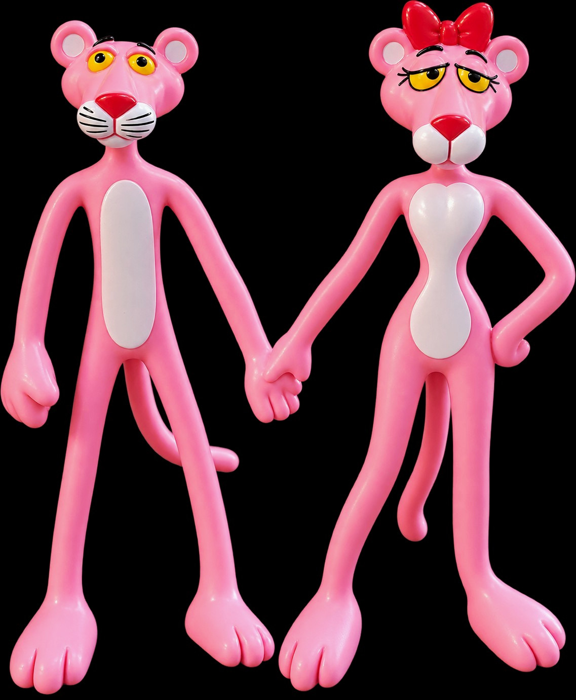 Vintage Pink Panther Figurines Pair United Artists Corp China Pink Toys