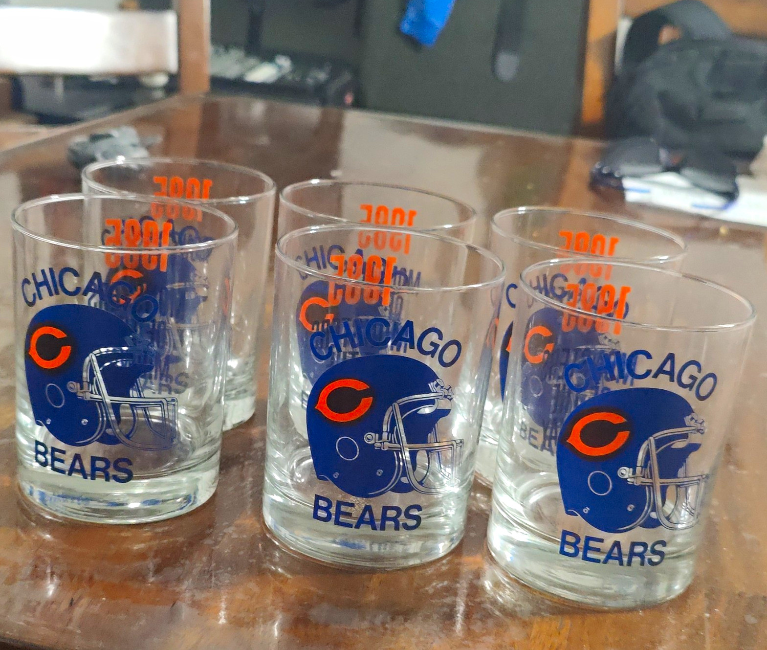 Chicago Bears 1985 Monsters of the Midway Shot Glass Set of 6 3 oz Glass