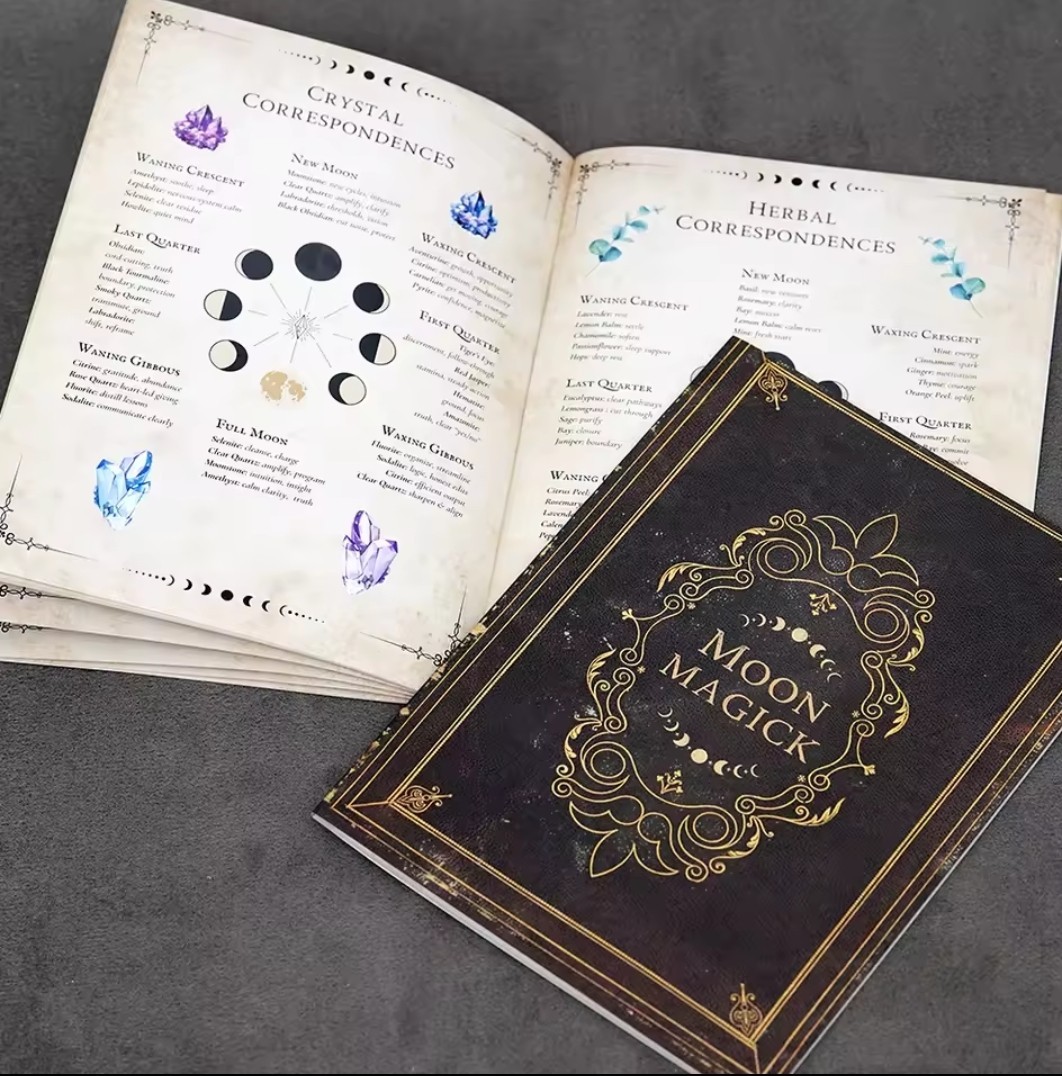 Moon Magic Journal Lunar Spellbook Grimoire Notebook for Witchcraft Ritual...
