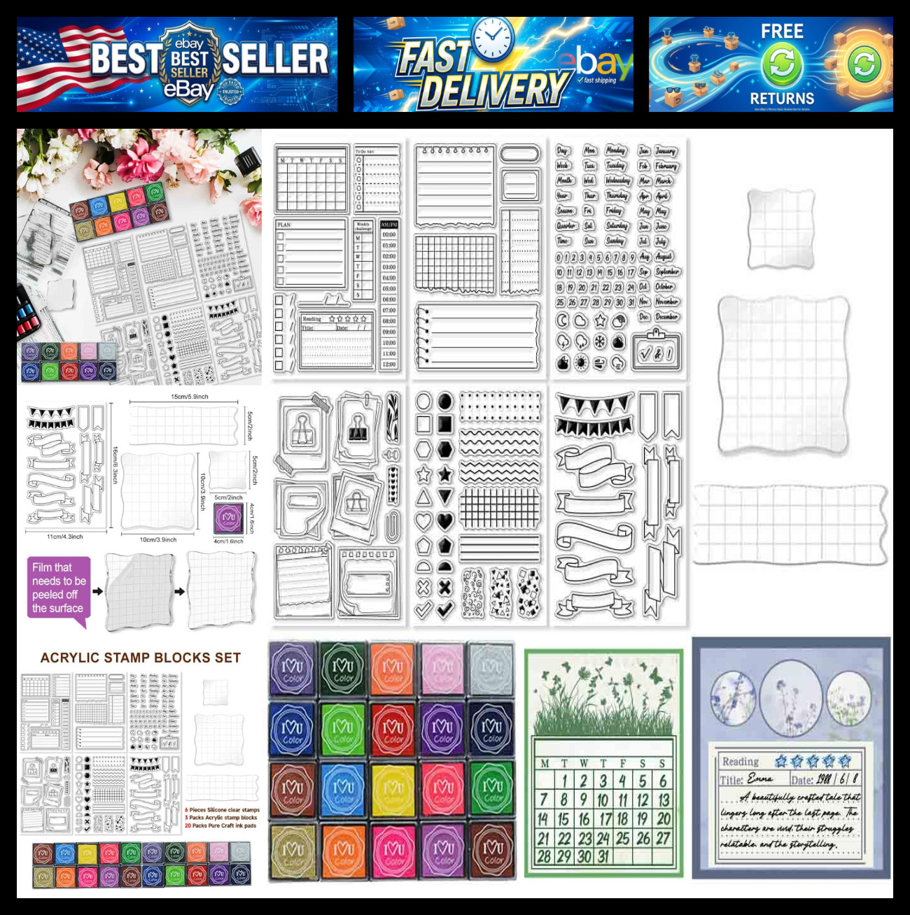 29 Pcs Journal Stamps for Crafting Card Making Supplies Set
