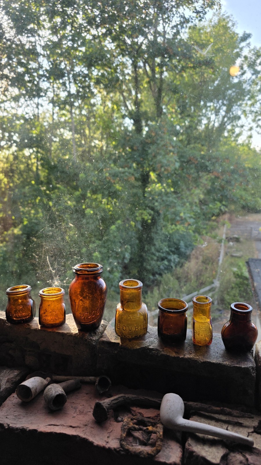 Antique Bovril,marmite,oxo,and Virol Jars