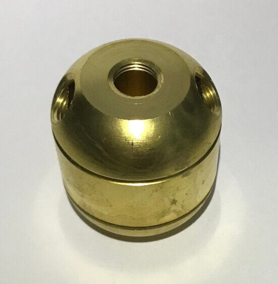 New Large Unfinished Turned Brass 2 Pc. Lamp Cluster Body, 2 Bottom Holes, 1/8F
