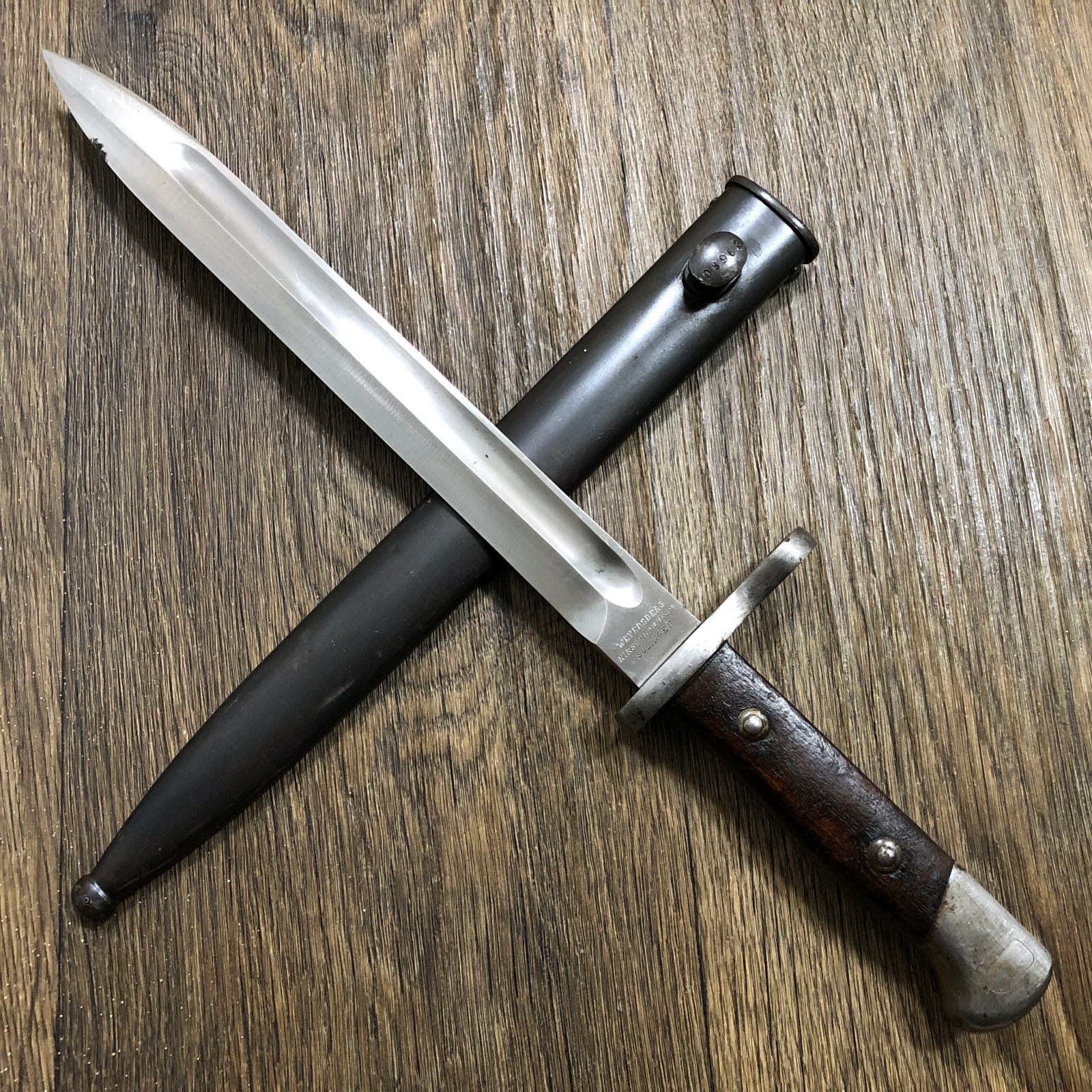 Pre-WW1 1900s German WKC Chilean M1895 Mauser Export Bayonet & Steel Scabbard