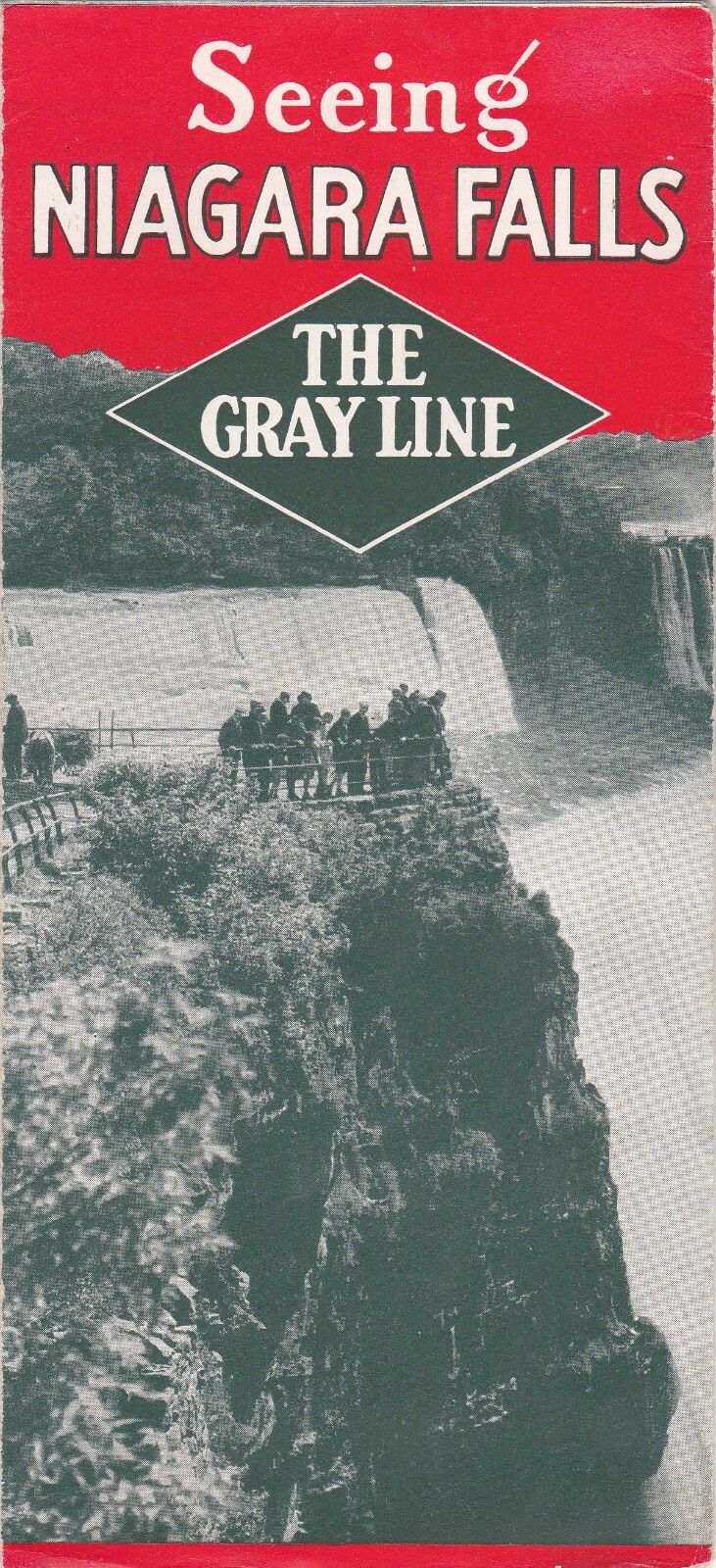 1936 The Gray Line Seeing Niagara Falls Map & Guide Brochure