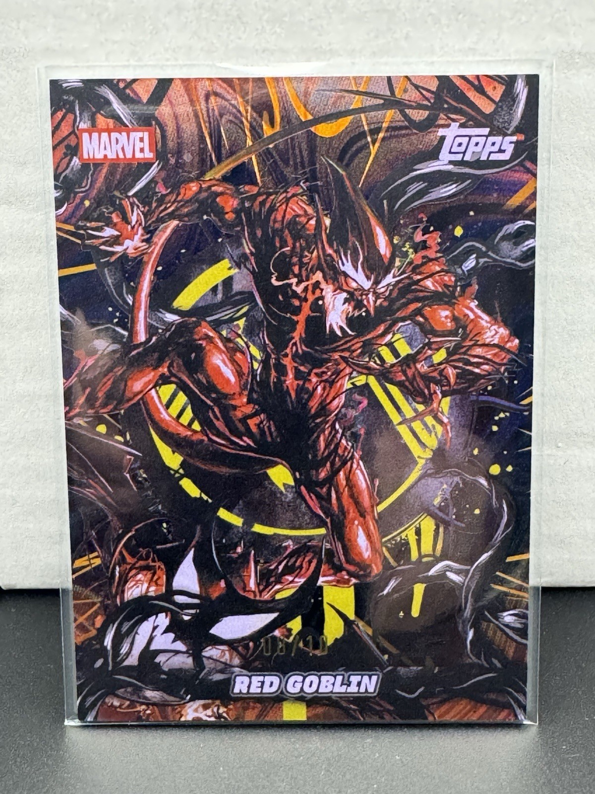 2026 Topps Mint Marvel #MS-24 Red Goblin Symbiote Takeover /10 Black Gold
