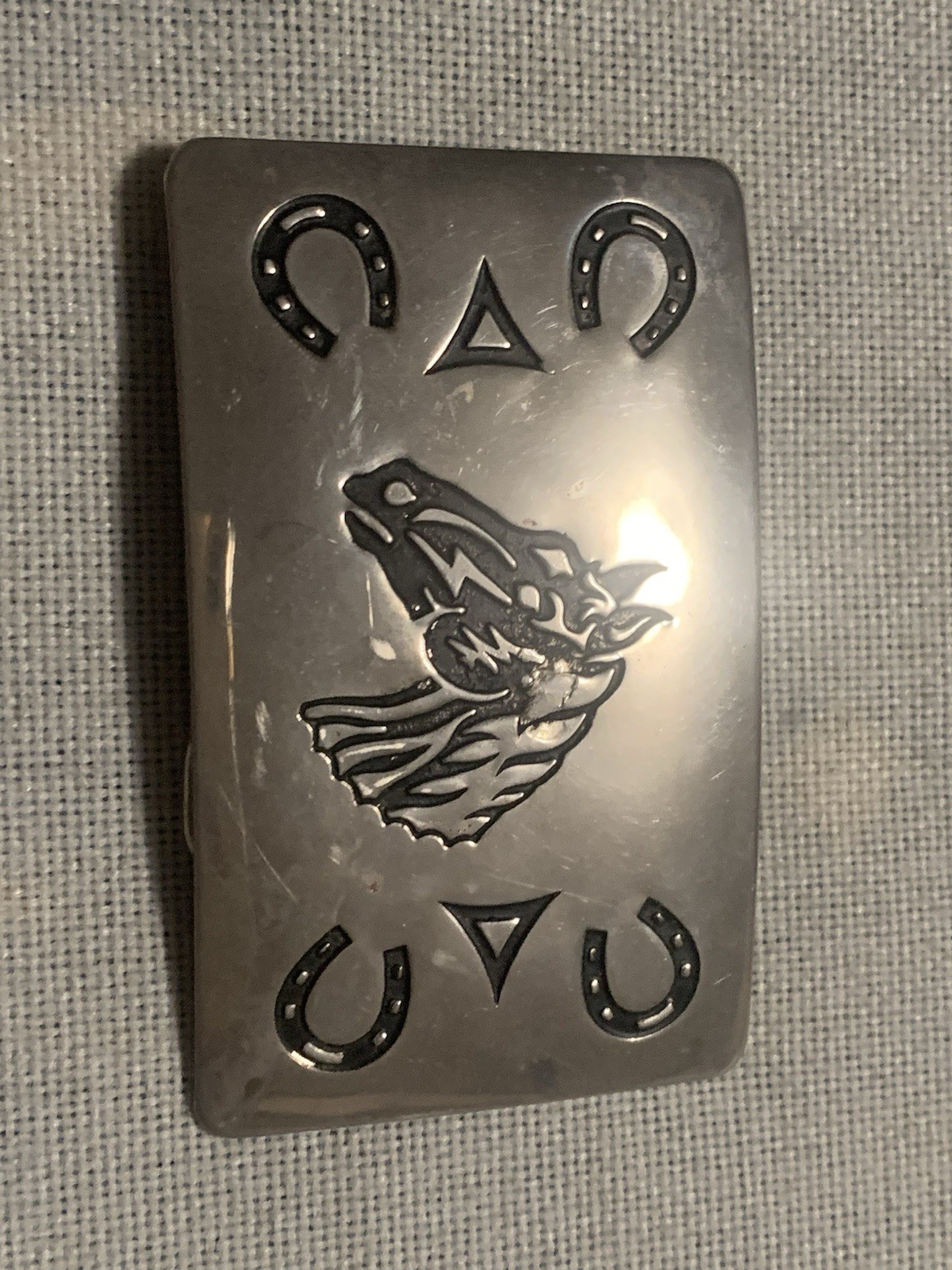 Chambers Belt Company Horse Head and Horse Shoes Belt Buckle