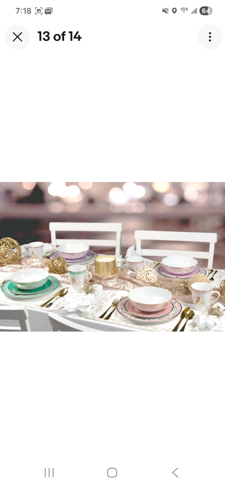 Disney Princess 15 Piece Ceramic Dinnerware Set Collectors Set #2 Missing 1 Plat