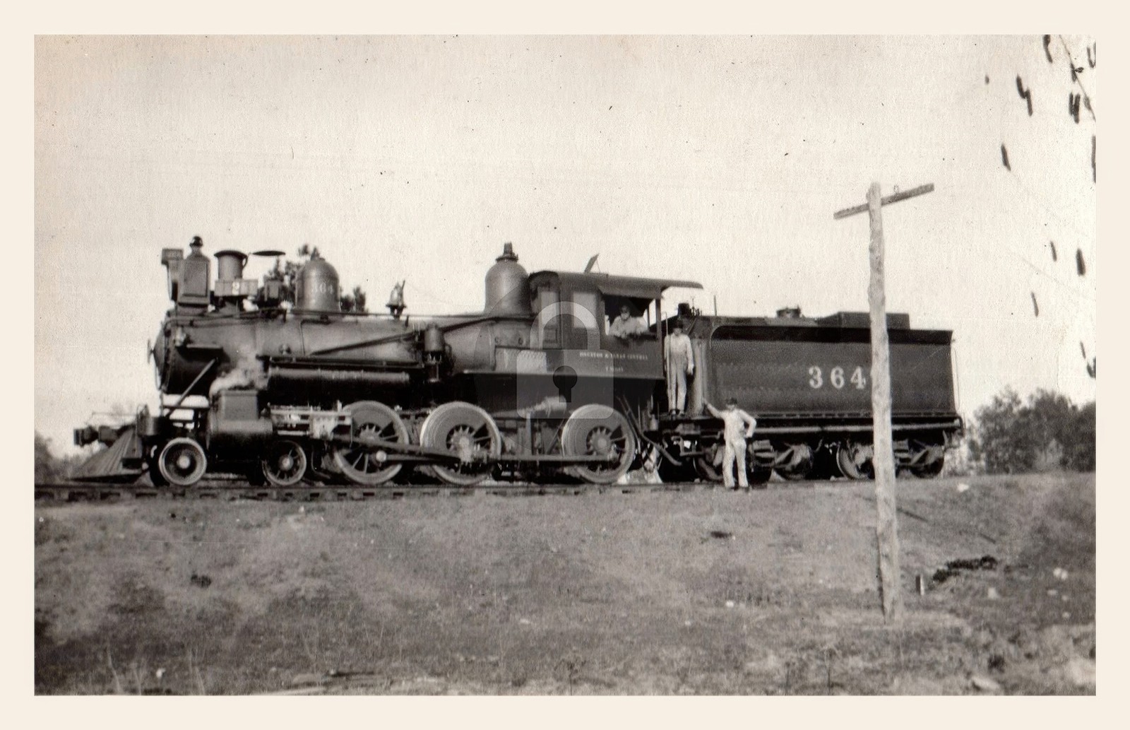 1917 Central Railroad Rockland TX Texas Posted RPPC Photo Postcard COPY