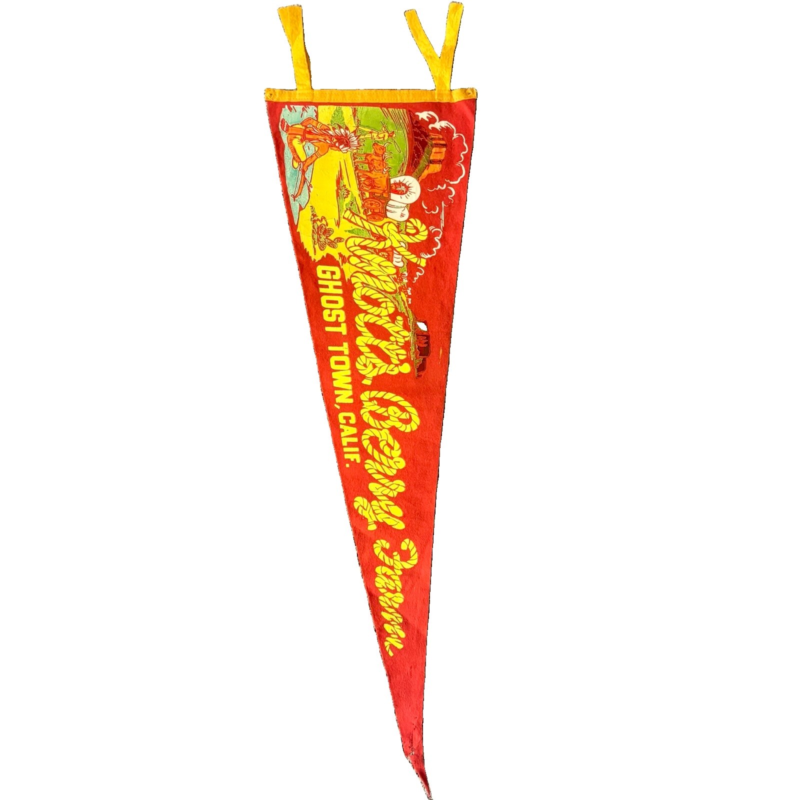 Vintage 1960’s Knott’s Berry Farm Ghost Town Calif. Red Felt Pennant 28”x9” Vintage 1960’s Knott’s Berry Farm Ghost Town Calif. Red Felt Pennant 28”x9”