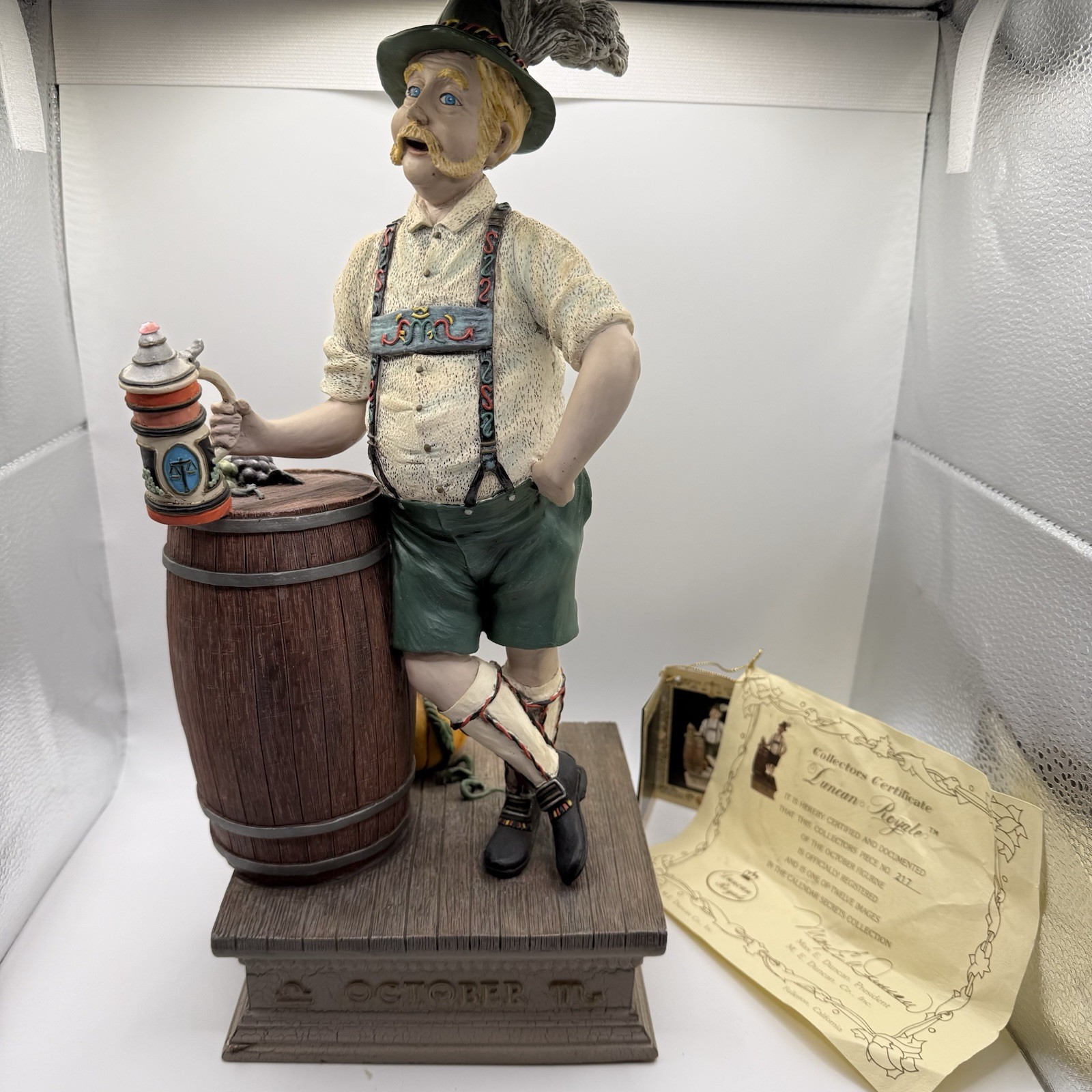Duncan Royale Calendar Secrets October Figurine 1990 Ltd Ed w/ COA 15”