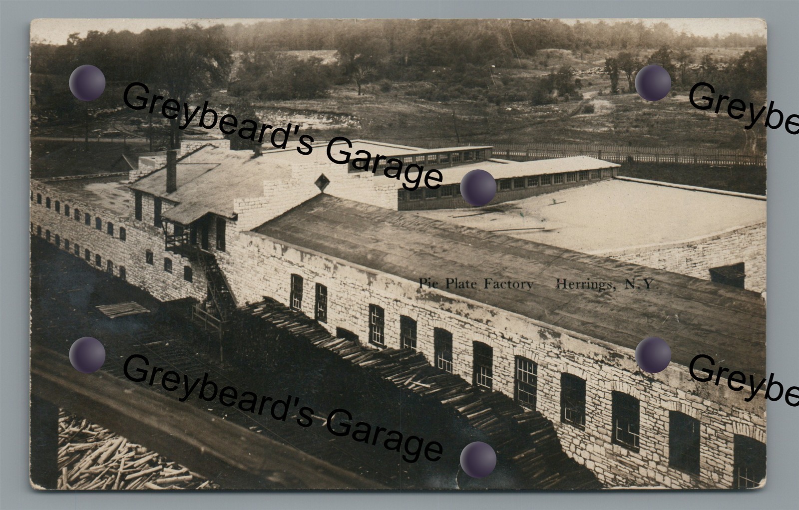 RPPC Pie Plate Factory HERRIGS NY New York Jefferson County Real Photo Postcard