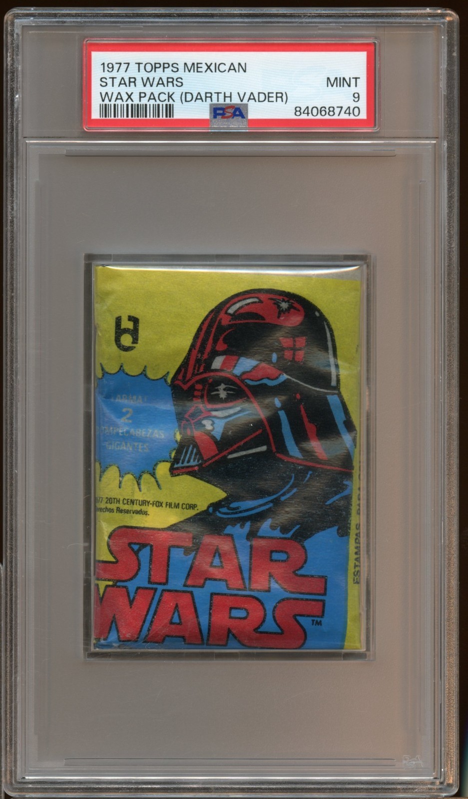 1977 Topps Mexican Star Wars pack PSA 9 Only 9 Ever 1 of 1 1977 Topps Mexican Star Wars pack PSA 9 Only 9 Ever 1 of 1