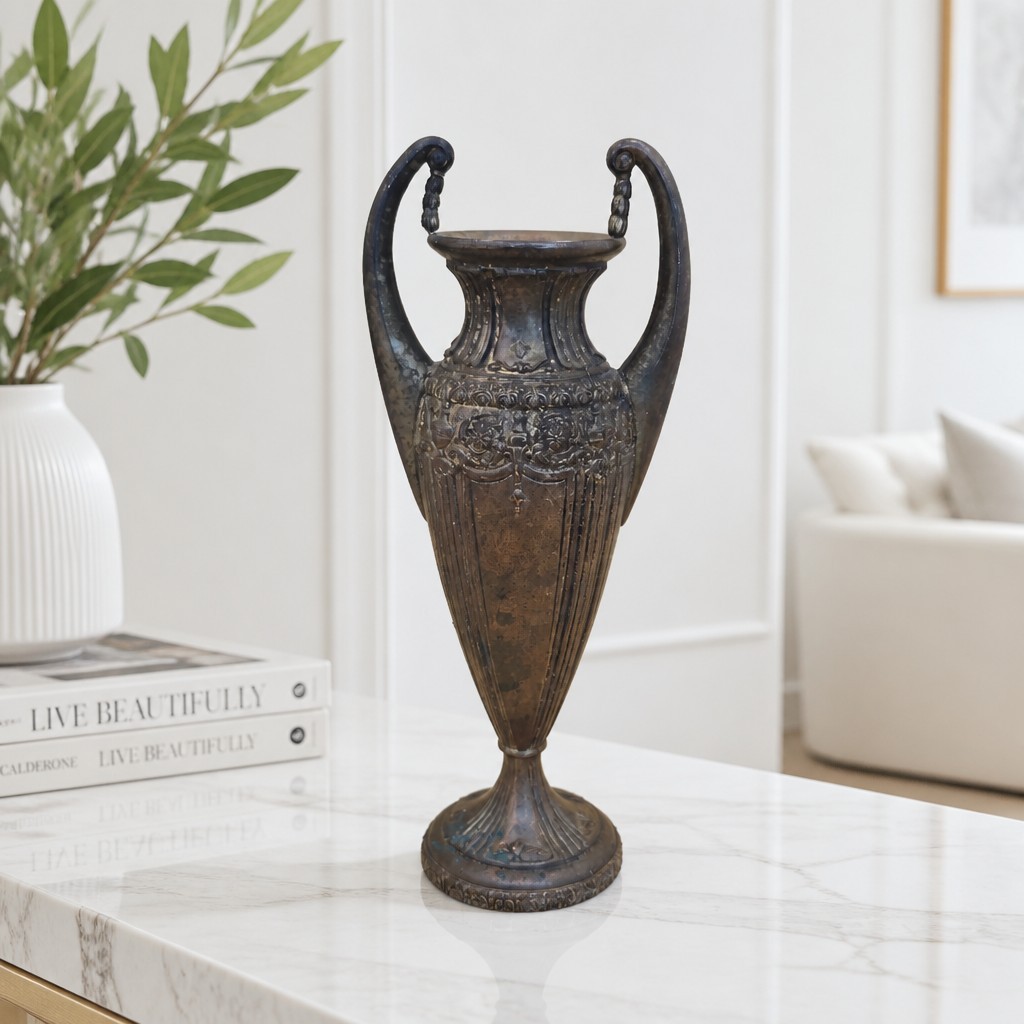 Vintage Jennings Brothers Double Handled Art Bronze Vase ~ JB 1938 Vintage Jennings Brothers Double Handled Art Bronze Vase ~ JB 1938