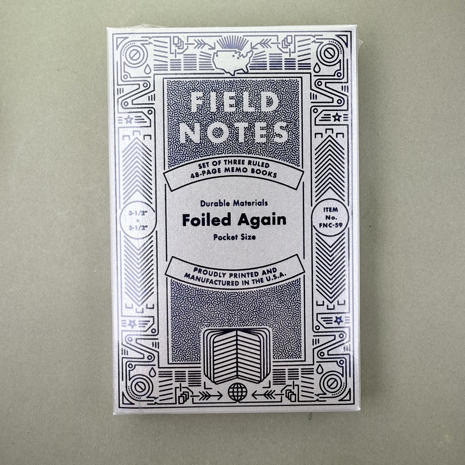 Field Notes Foiled Again Silver/Blue Sealed Notebooks 3-Pack Ruled Paper - 2023