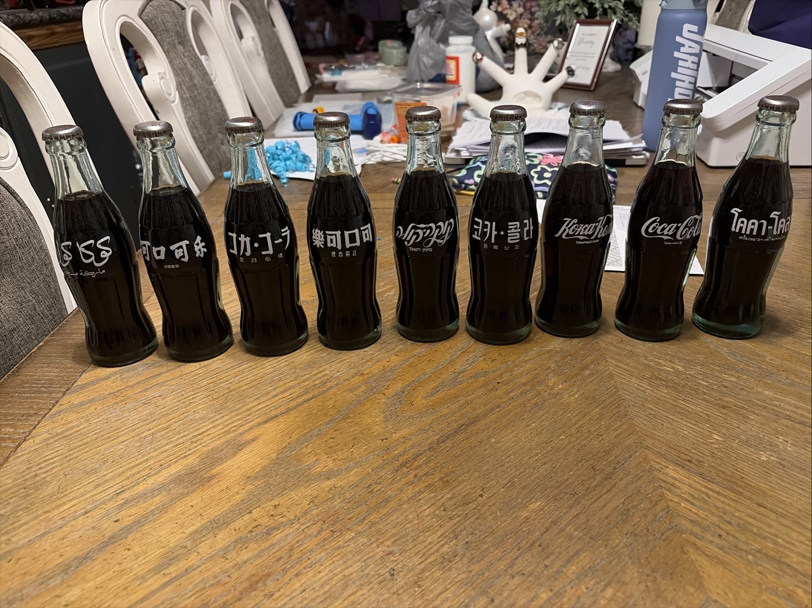 RARE Coca Cola 100th Anniversary International Coke Bottles -9 Bottles In Lot
