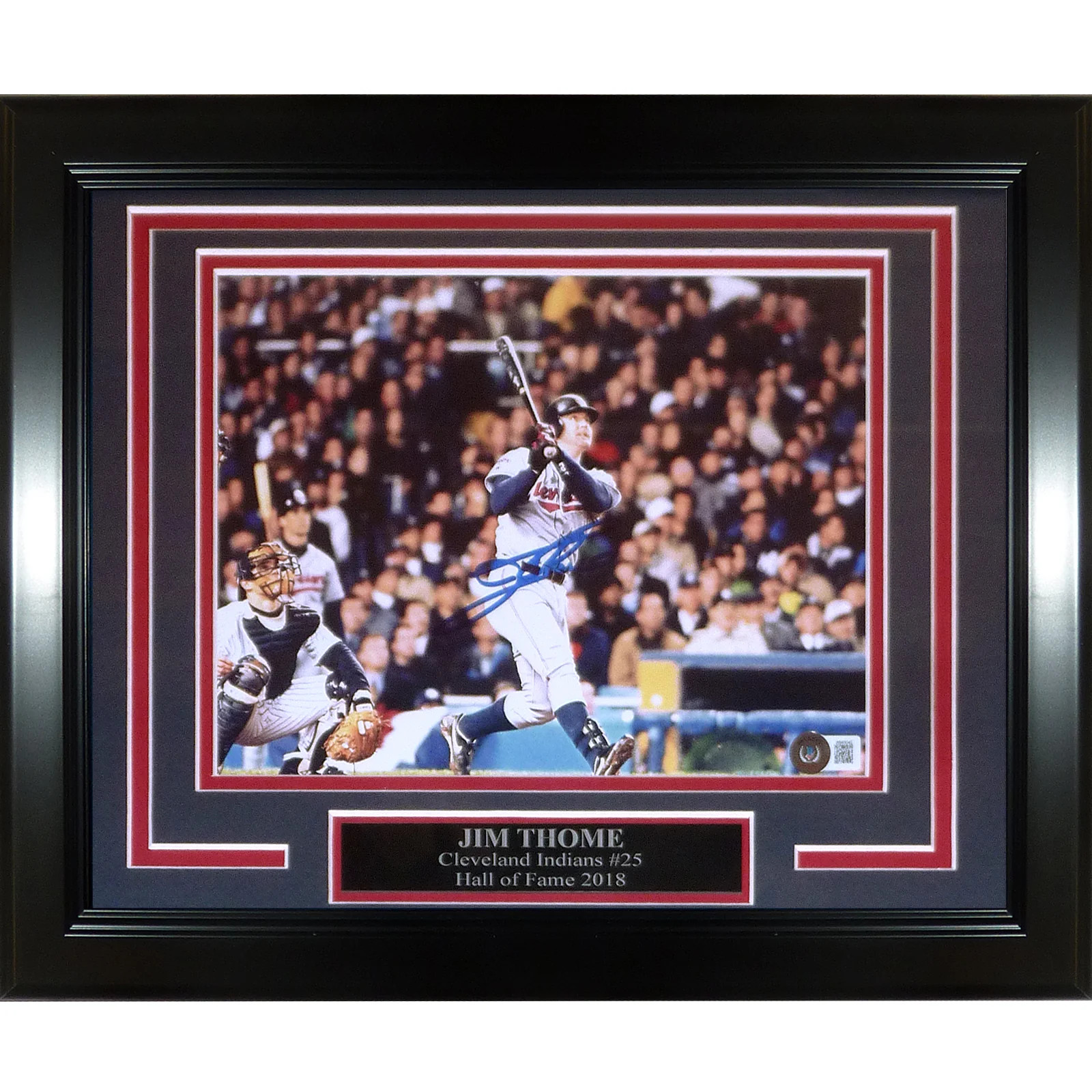 Jim Thome Autographed Cleveland Indians Deluxe Framed 8x10 Photo - Beckett