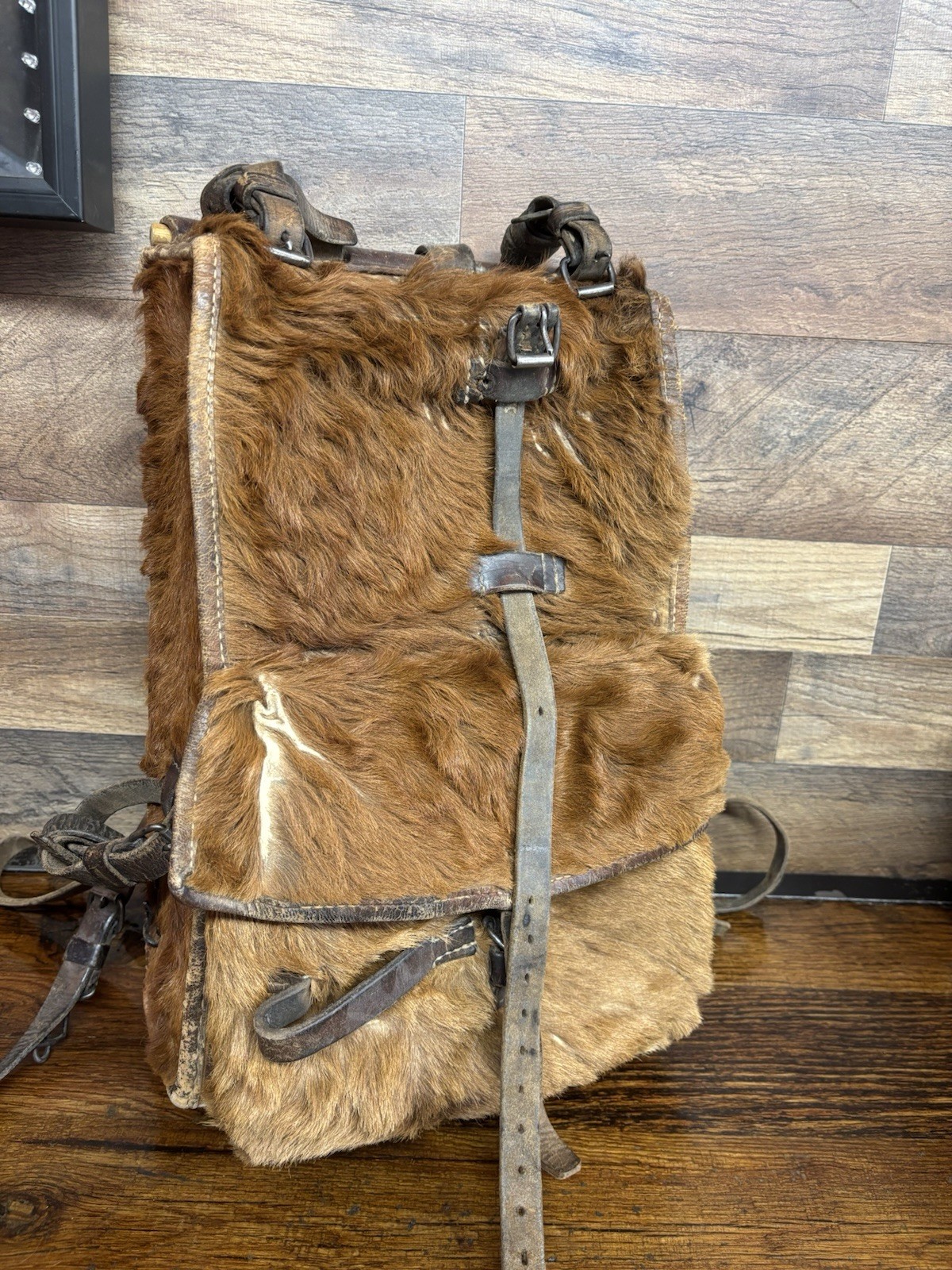 WW2 Swiss Army Military Cowhide Fur Backpack Tornister Rucksack 1930's 40's