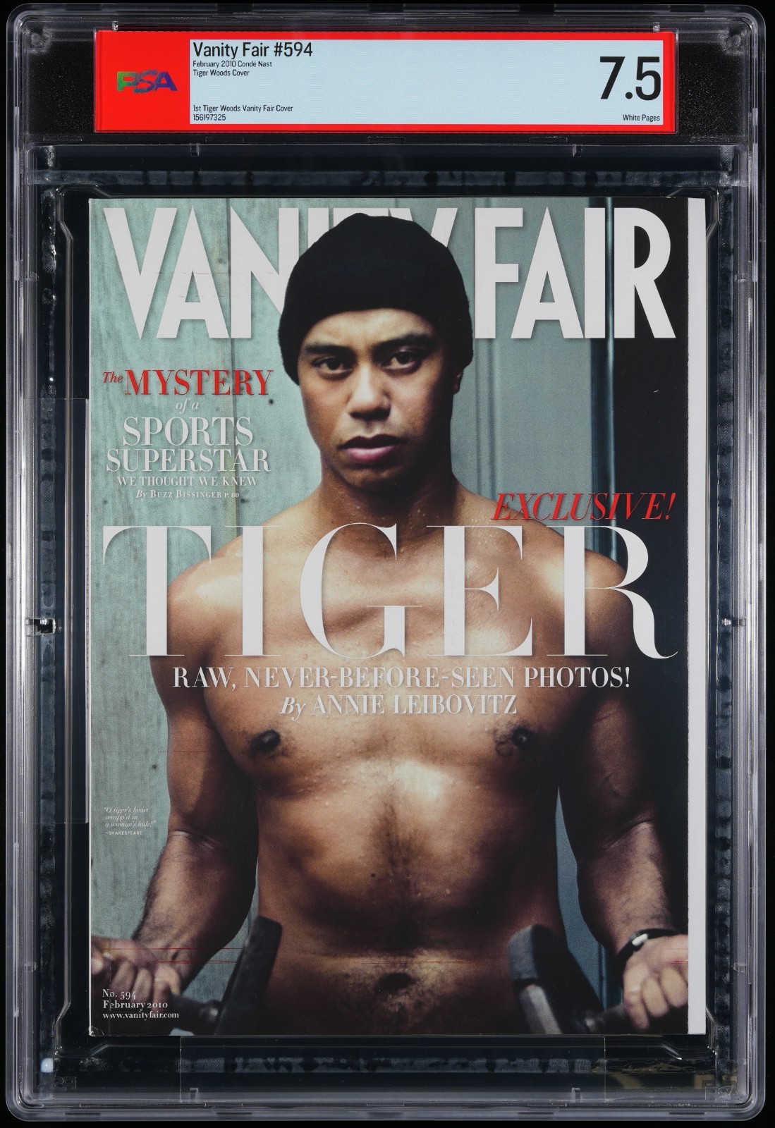 CONDÉ NAST VANITY FAIR #594 FEBRUARY 2010 TIGER WOODS POP 1 PSA 7.5