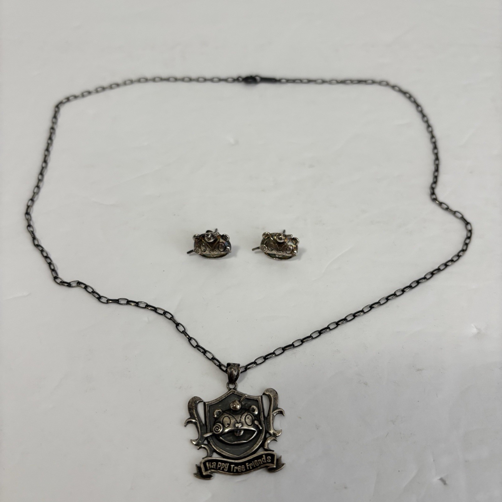 Happy Tree Friends HTF Sterling Silver 925 Necklace and Earrings Nutty