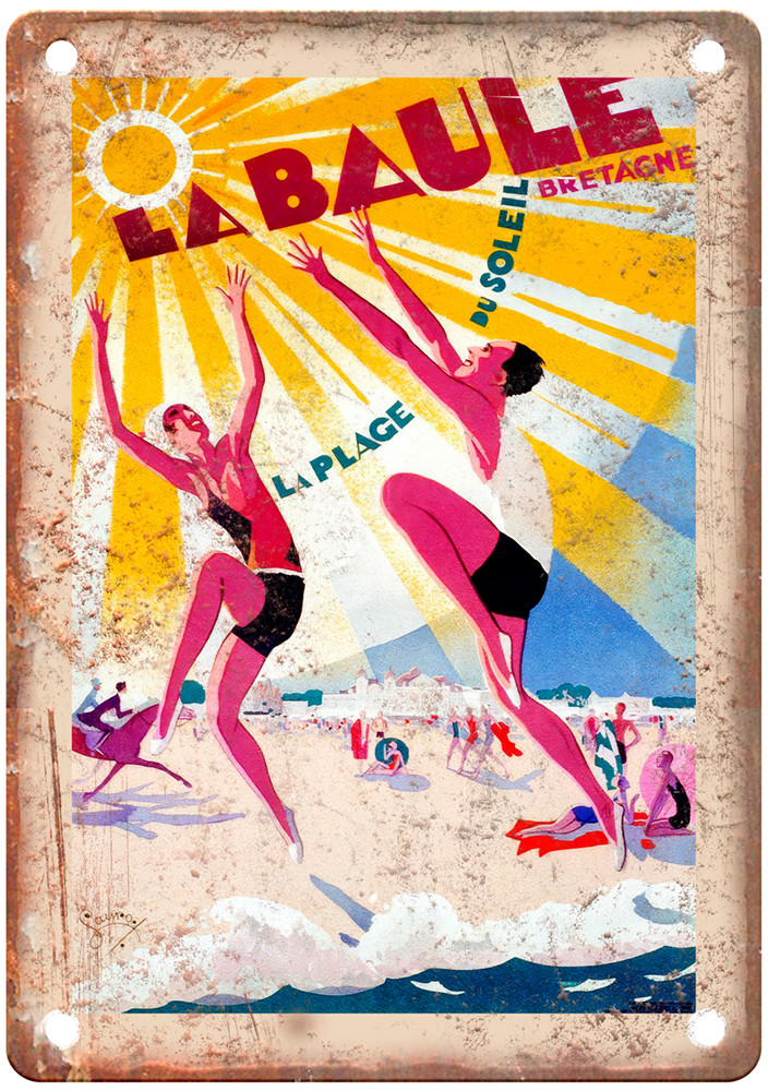 Vintage La Baule Travel Poster Retro Look Sign T1001