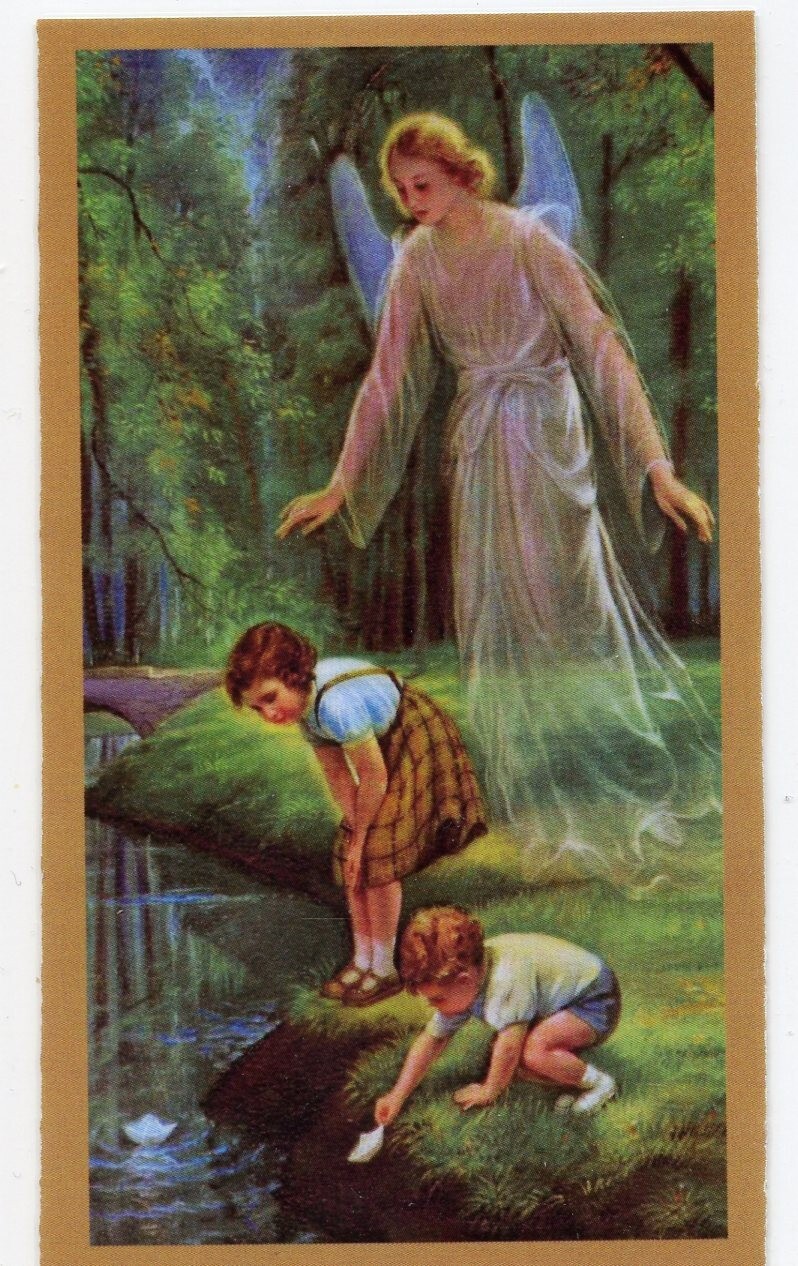 Prayer to Your Guardian Angel (3) U- Laminated  Holy Cards.  QUANTITY 25 CARDS