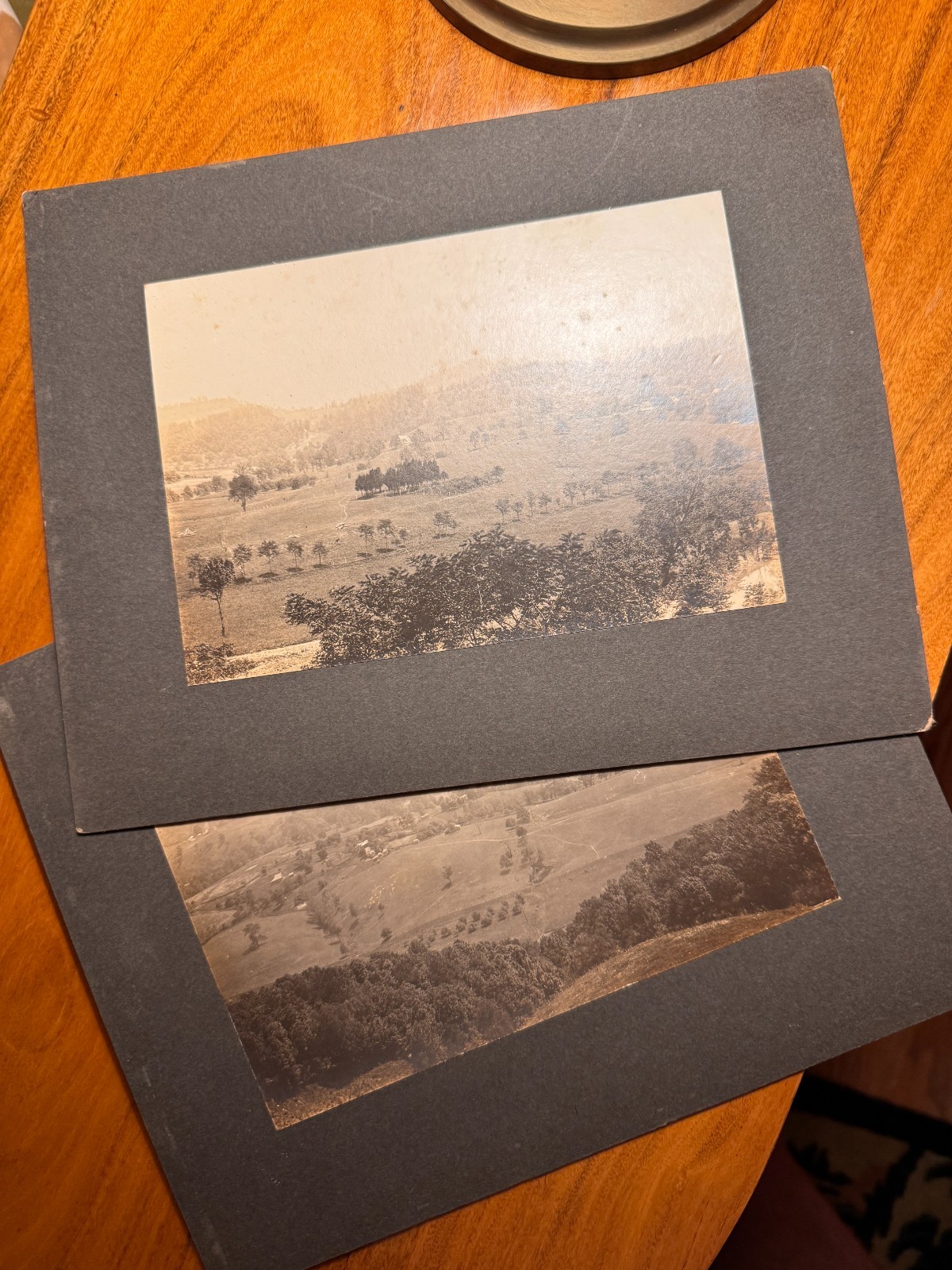 Pair c.1885-1900 Original Mounted Albumen Landscape Photographs Midwest