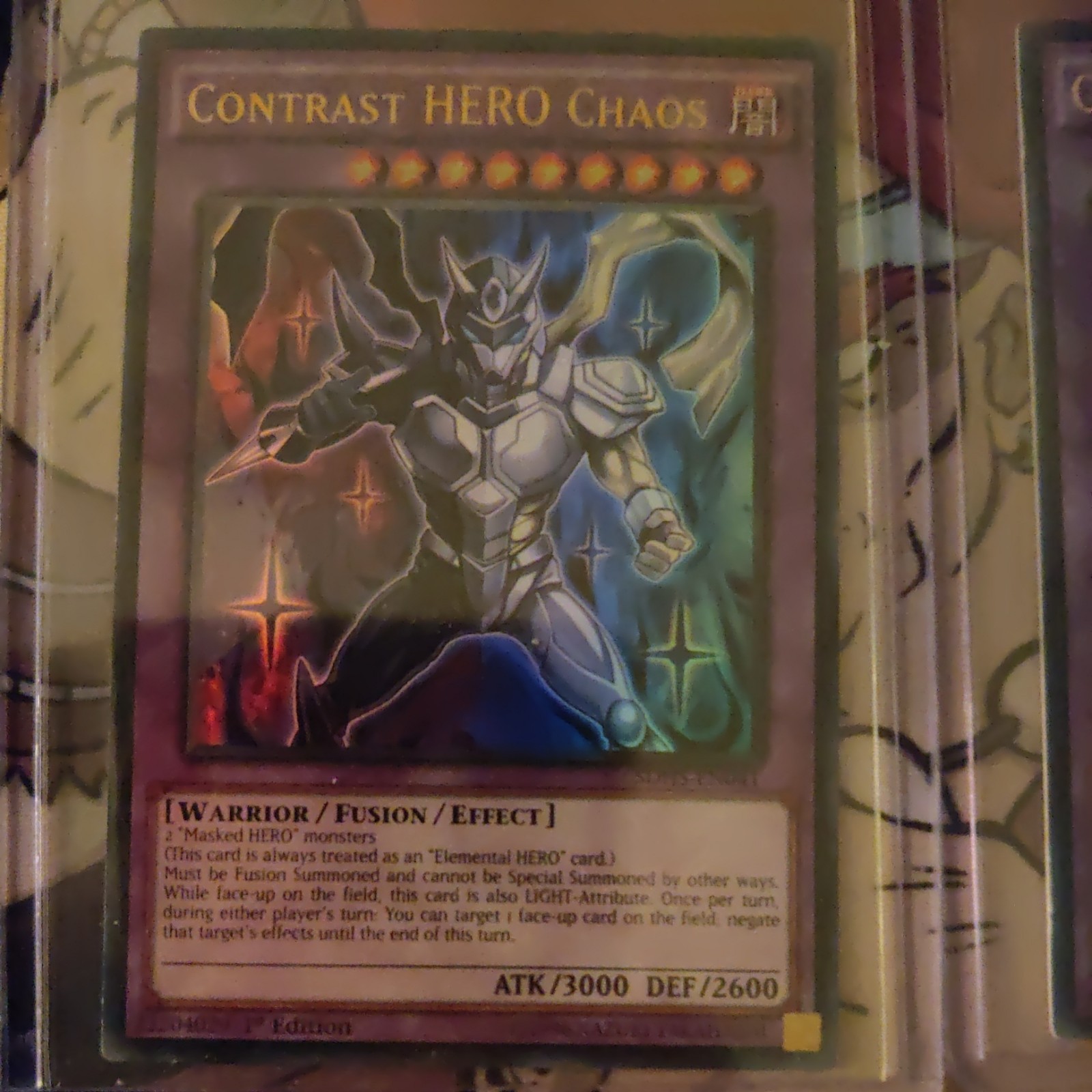 YUGIOH CONTRAST HERO CHAOS ULTRA RARE 1ST EDITION LIGHT PLAY/MOD PLAY SDHS-EN041