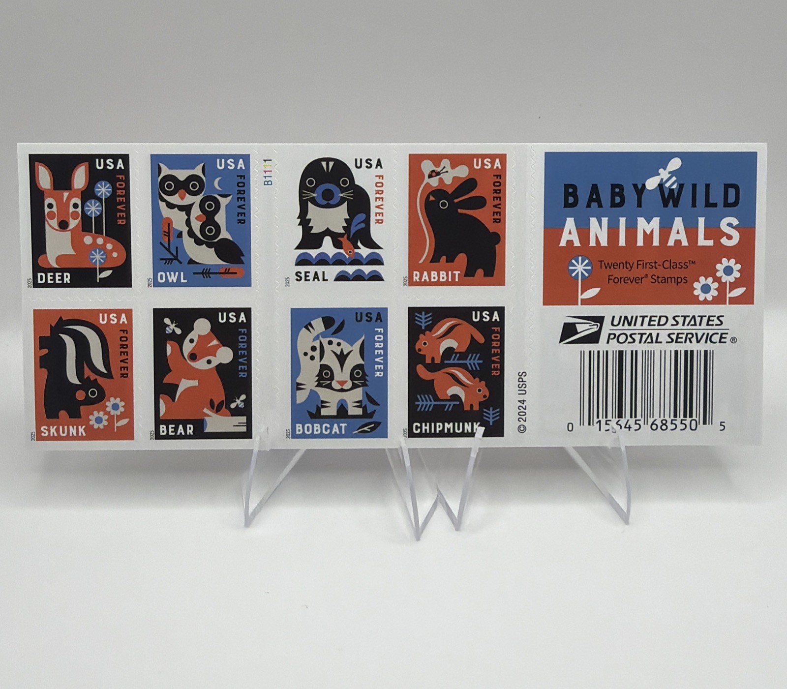 2025 USPS Forever Stamp Baby Wild Animals Sheet of 20 Collectible Stamps