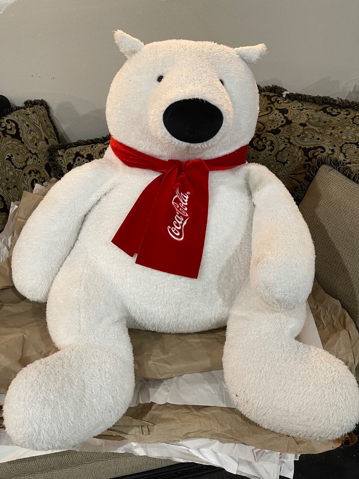 Coca Cola Extra Large Polar Bear Plush Animal Collectible - 36