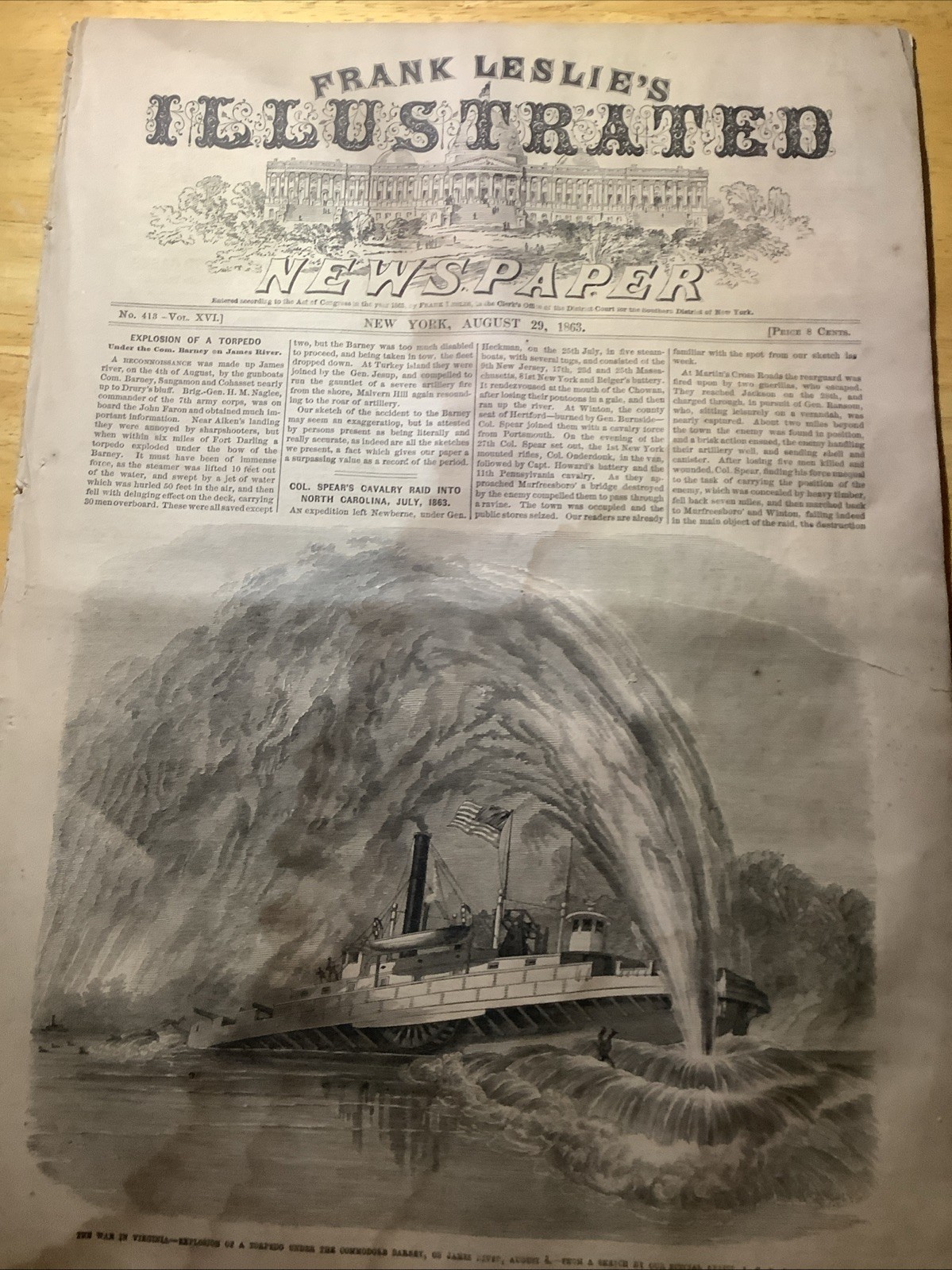1863 FRANK LESLIE’S CIVIL WAR NEWSPAPER ~ GREAT CIVIL WAR ERA CONTENT 🇺🇸