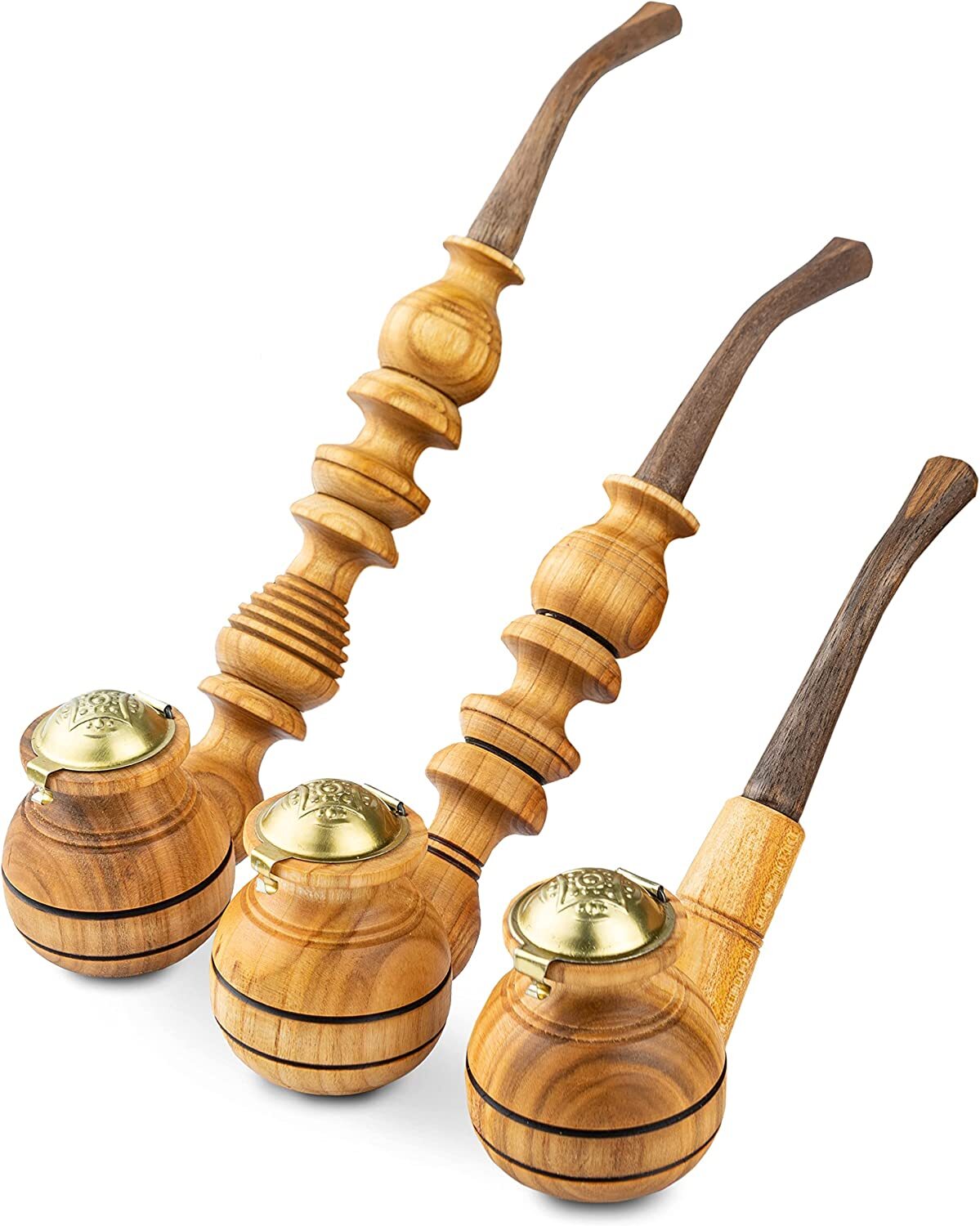 Dr. Watson - Wooden Tobacco Pipes Classic shape Handmade Natural Wood Set of 3 Dr. Watson - Wooden Tobacco Pipes Classic shape Handmade Natural Wood Set of 3