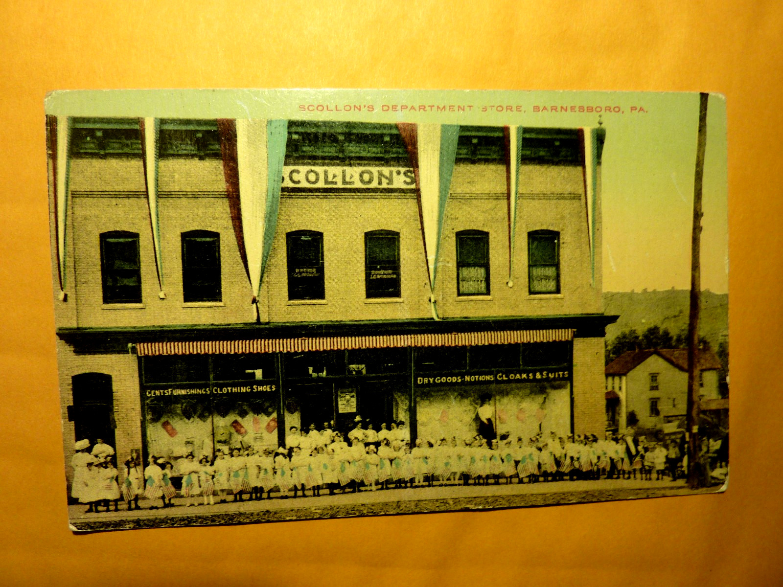 RARE- SCOLLONS-STORE-BARNESBORO..PA- POSTCARD-1907