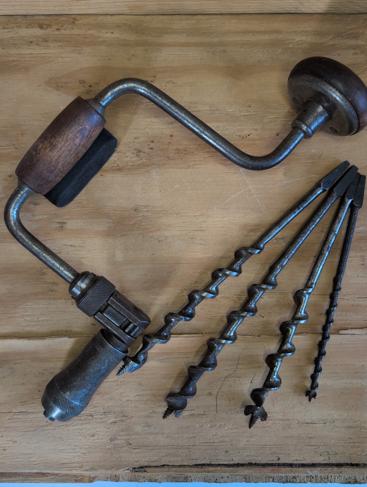 Vintage Millers Falls No. 1710 Ratchet Brace Drill 4 Greenlee / Irwin Auger Bits