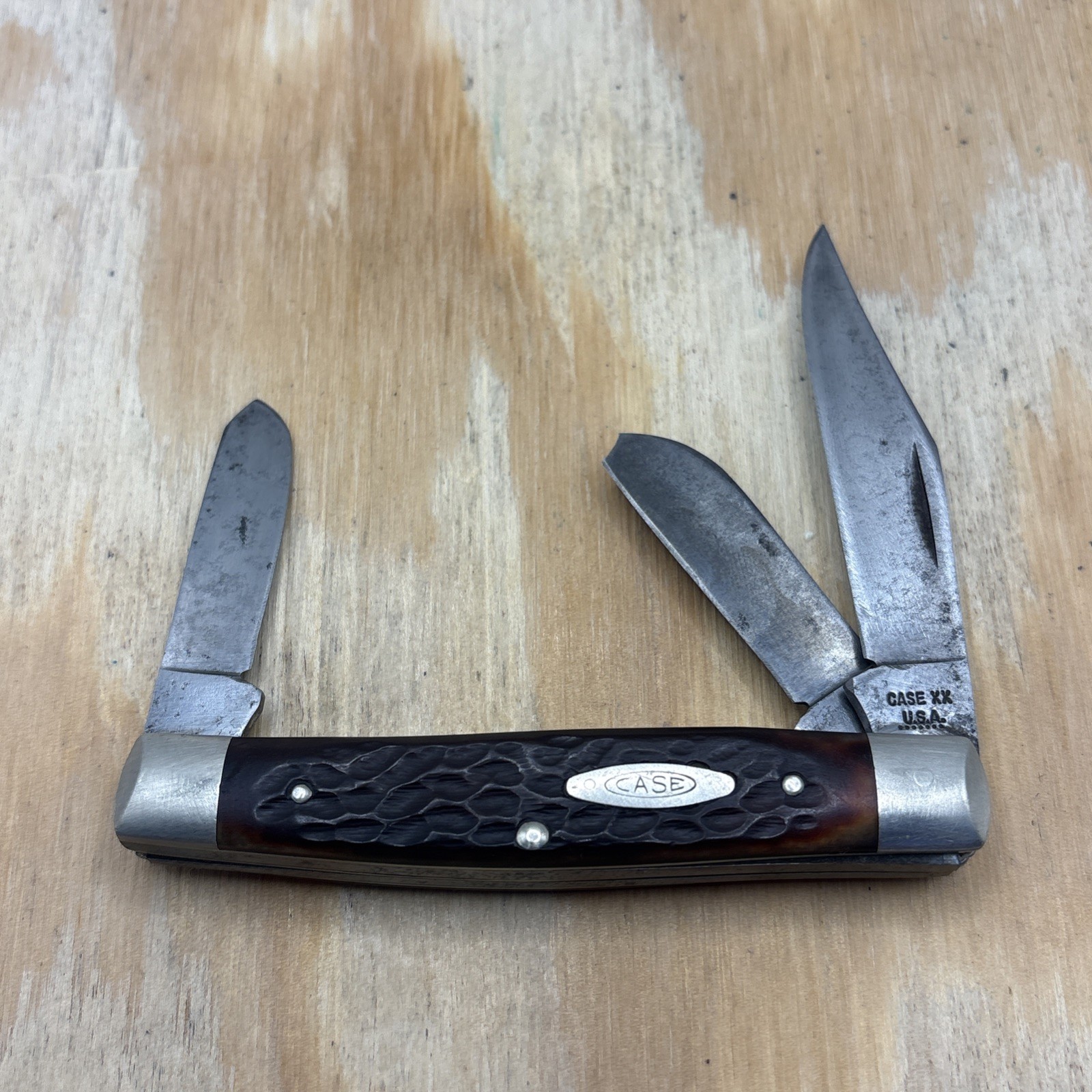 Vintage Case XX 7 Dot 1973 USA 6392 Large Stockman Knife - Beautiful Redbone 