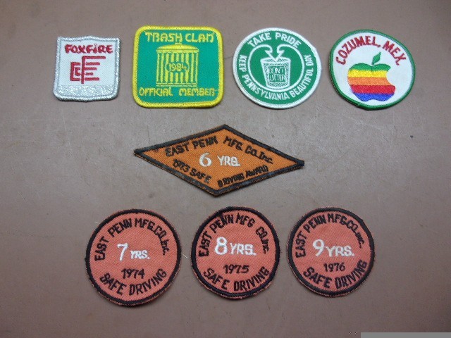4 East Penn Mfg. Co. Driver Safety Patches Awards plus Various Other Patches