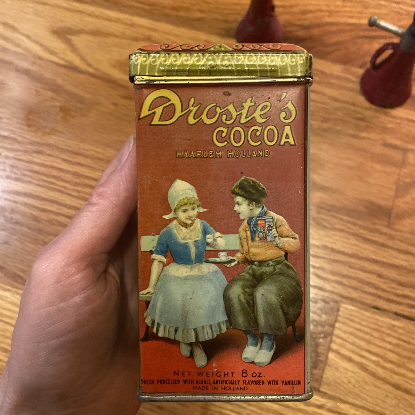 Vintage Antique DROSTE'S Cocoa Tin Dutch Process Advertising Container