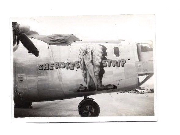 Original Photo Fighter Plane Nose Art CHEROKEE STRIP World War Two WWII US
