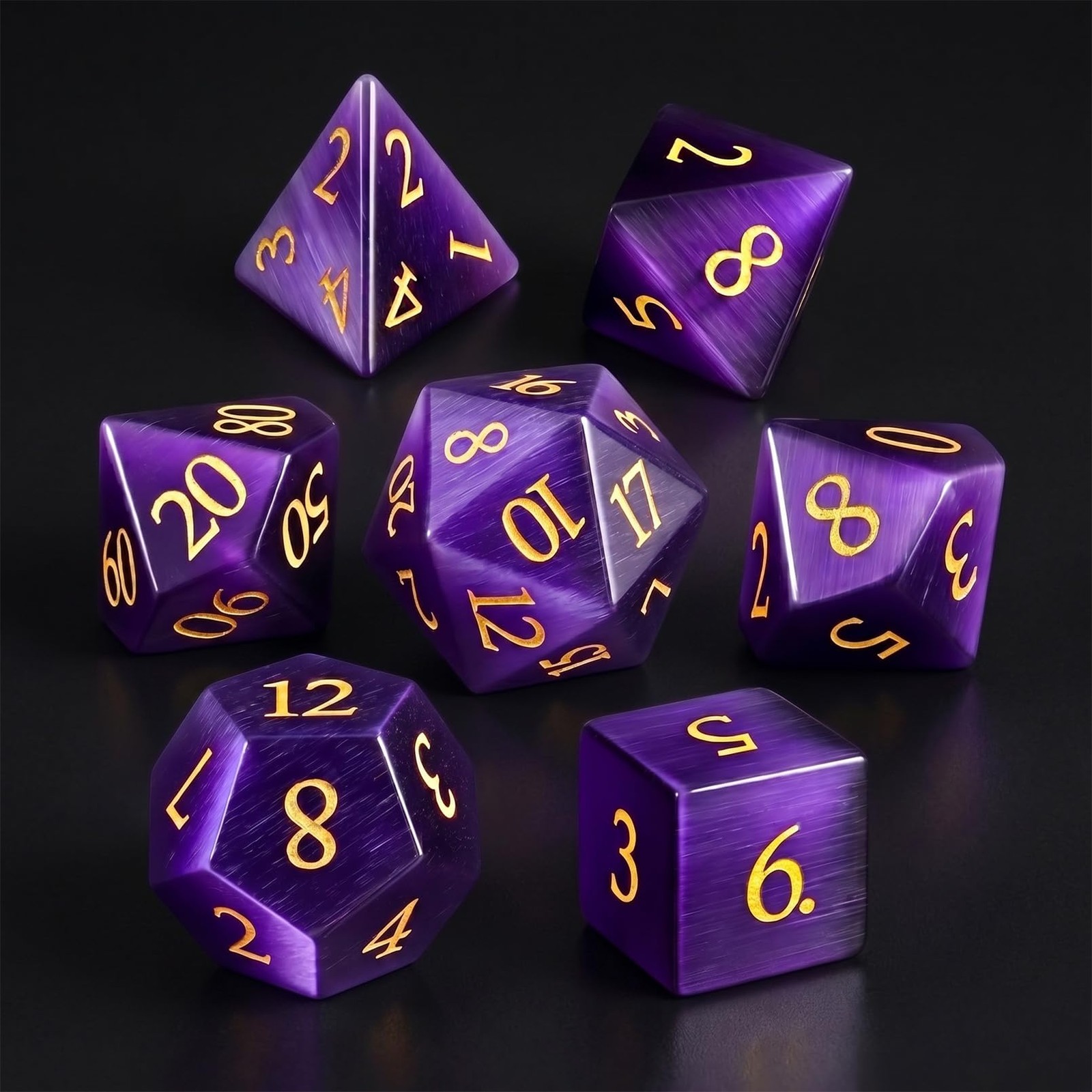 LUCKY-M Gemstone DND Dice Set for Dungeons and Dragons