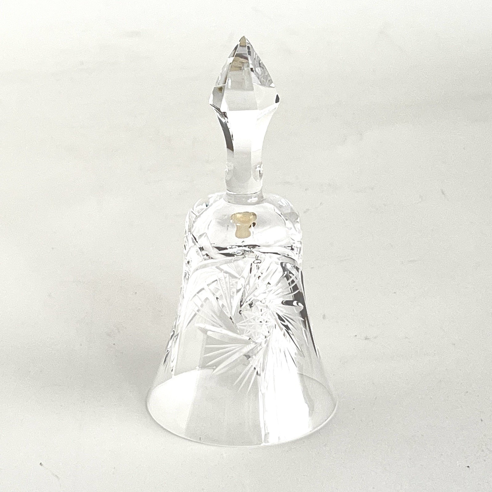 Vintage Crystal Bell Pinwheel Pattern Clear Glass Holiday Decor Czech Made 5.5” Vintage Crystal Bell Pinwheel Pattern Clear Glass Holiday Decor Czech Made 5.5”